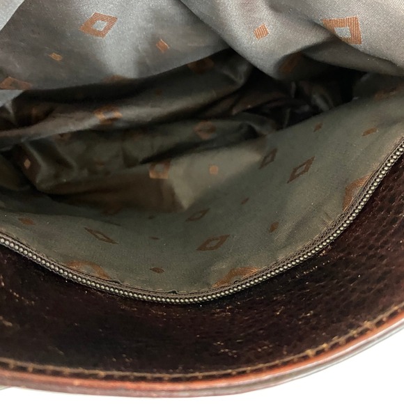 Vintage 90s Y2K Burgundy Leather Tote Bag Multi Compartments Old Money Grandma - Picture 8 of 10